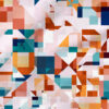 Digital Geometric (Orange) | Abstract Fabric Design | Rachel Parker